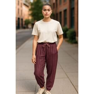 Free People Intimately Intimately (L) Quilted Love PJs Purple Lounge Pants